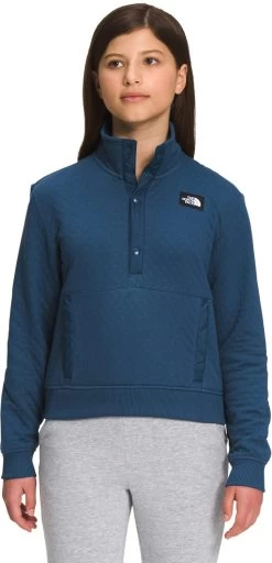 The North Face Edgewater Quilted 1/4 Snap Fleece - Girls